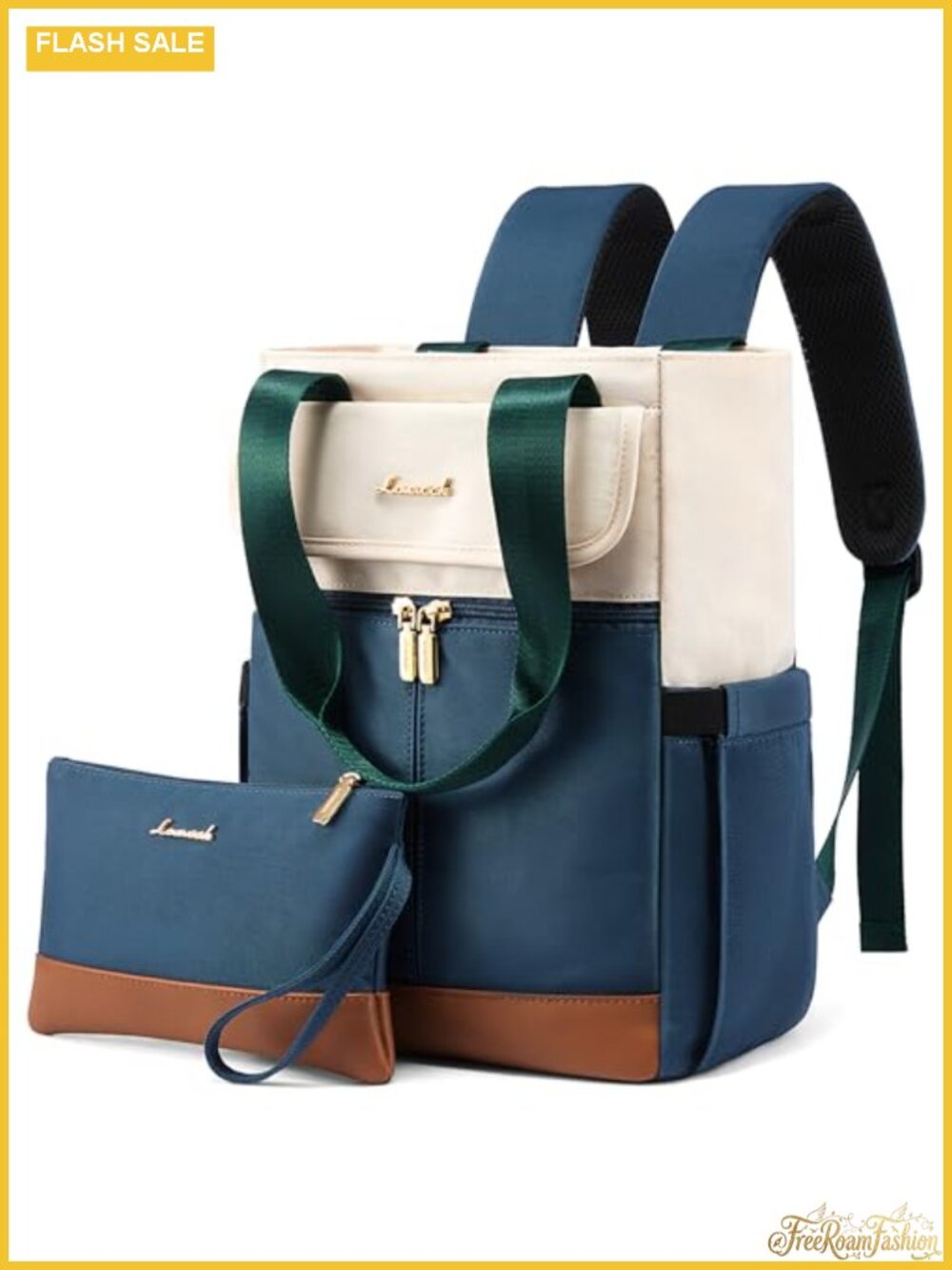 Convertible Small Backpack Purse for Women, 2pcs Set with Clutch, Water